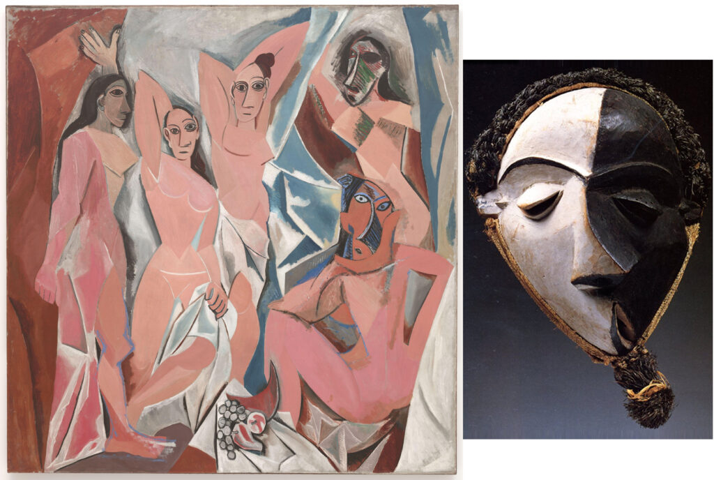  Les Demoiselles d'Avignon & African mask.